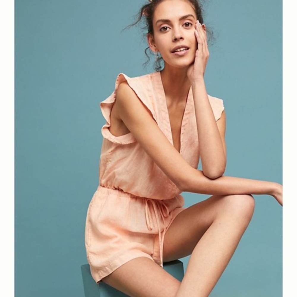 NWT Anthropologie Cloth & Stone Linen Romper